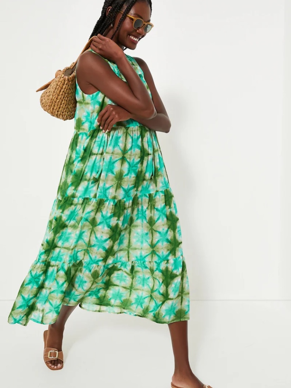 Tuckernuck Beach Seafoam Medallion Salty Paloma Caftan Size M Vacation ~ Preppy!